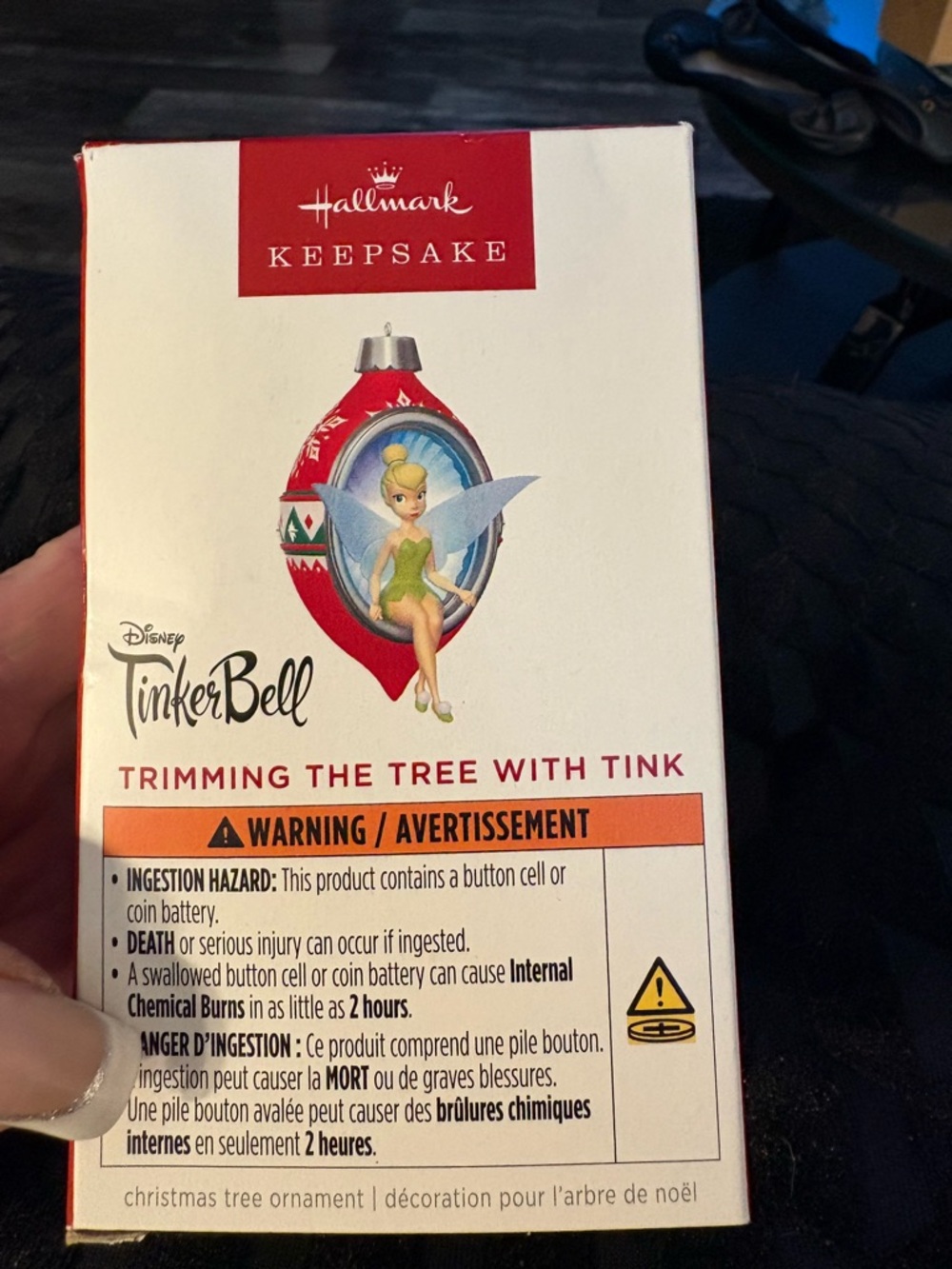 Ornament Tinker Bell Hallmark Disney Christmas, Tinker with Lights, Batteries - Picture 9 of 9